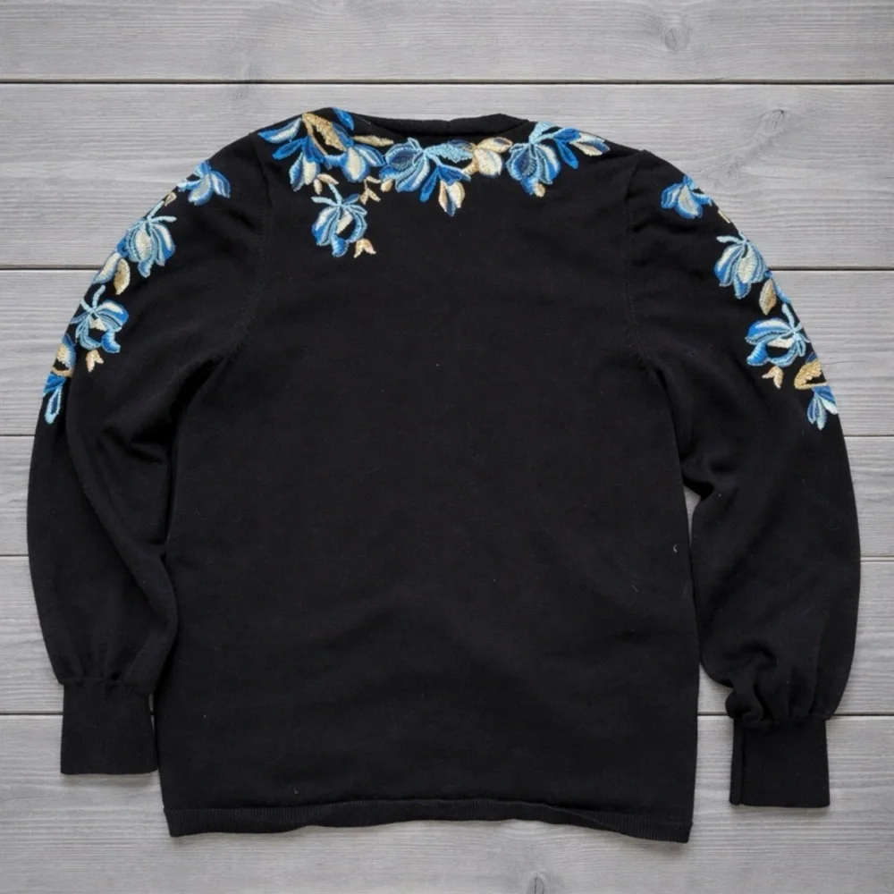 Chicos Embroidered Boho Cardigan